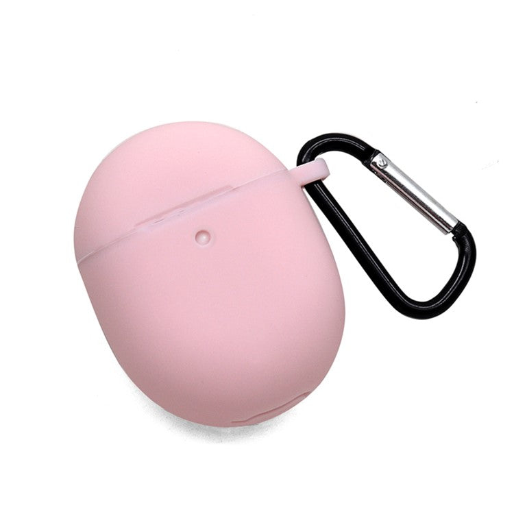 For Google Pixel Buds Pro Silicone Protective Sleeve Bluetooth Earphone Anti-drop Cover with Anti-lost Buckle - Pink