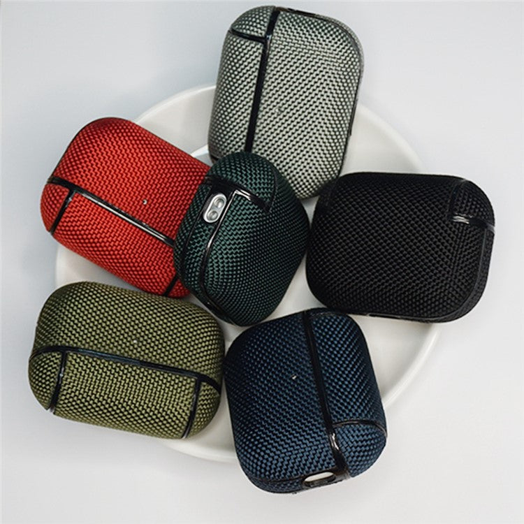 For AirPods Pro (Gen 2) (USB-C) / Pro 2 Charging Case Cover Nylon PC Anti-Fall Case Bluetooth Headset Protector with Strap - Dark Green