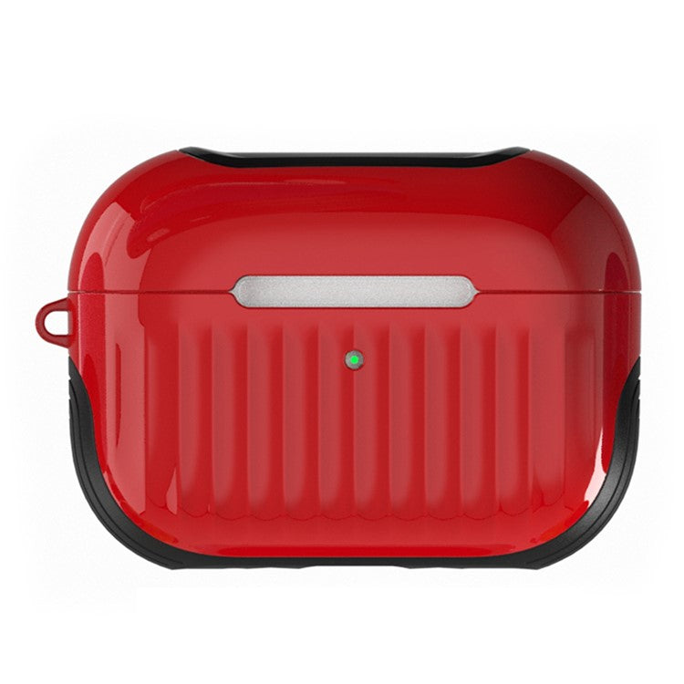 For AirPods Pro (Gen 2) (USB-C) / Pro 2 Full Protective Suitcase-Shaped Earphone Case Glossy Rubberized PC + TPU Shockproof Earbuds Cover - Red