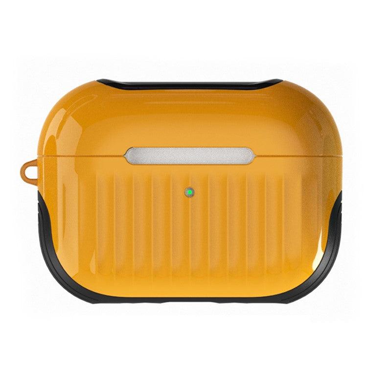 For AirPods Pro (Gen 2) (USB-C) / Pro 2 Full Protective Suitcase-Shaped Earphone Case Glossy Rubberized PC + TPU Shockproof Earbuds Cover - Yellow