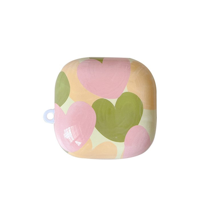 For Beats Fit Pro Glossy Hard PC Protective Case Bluetooth Earphone Anti-dust Anti-drop Cover - Pink / Green Heart