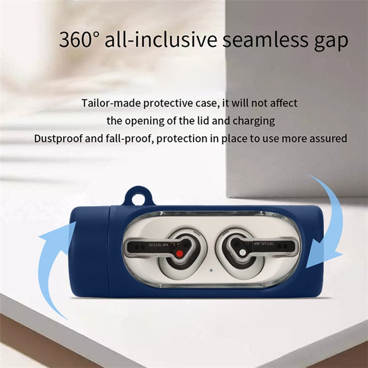 For Nothing Ear Stick Silicone Earphone Case Bluetooth Earbud Anti-drop Protective Cover with Anti-loss Buckle - Dark Blue