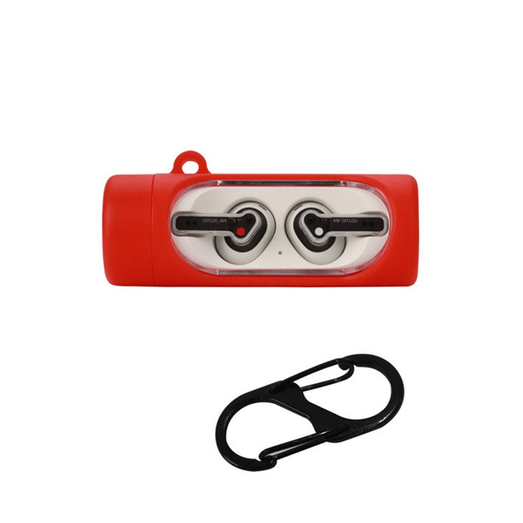 For Nothing Ear Stick Silicone Earphone Case Bluetooth Earbud Anti-drop Protective Cover with Anti-loss Buckle - Red