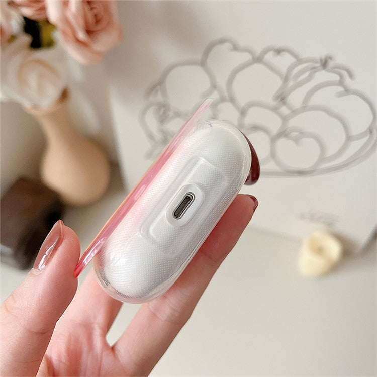 For Apple AirPods 3 Dust-proof Case Ink Painting Soft TPU Protective Cover with Ring Buckle - Style B