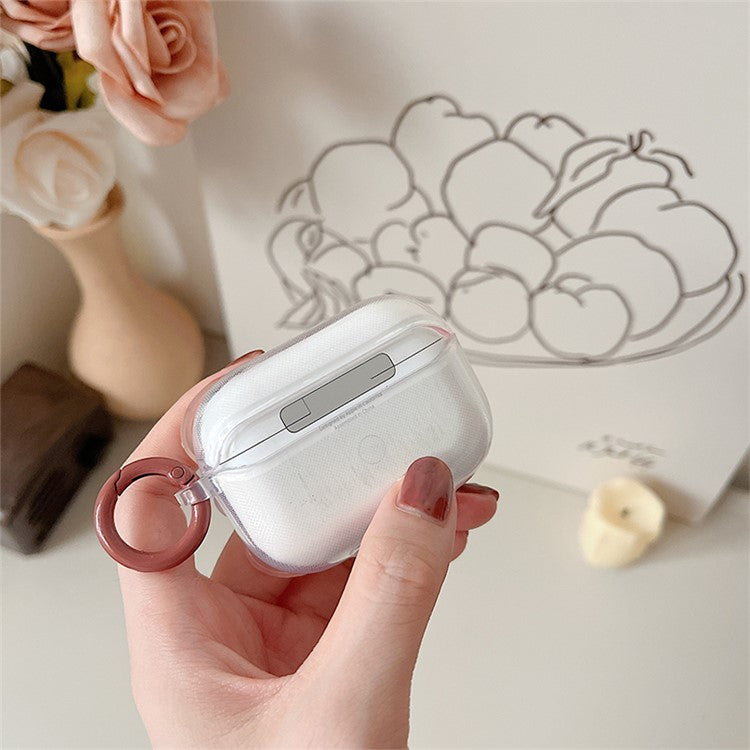 For Apple AirPods 3 Dust-proof Case Ink Painting Soft TPU Protective Cover with Ring Buckle - Style B