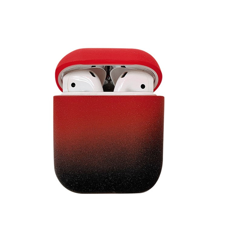 For Apple AirPods with Charging Case (2016) / (2019)  /  AirPods with Wireless Charging Case (2019) Gradient Frosted PC Hard Case Protective Cover (without Buckle) - Red / Black