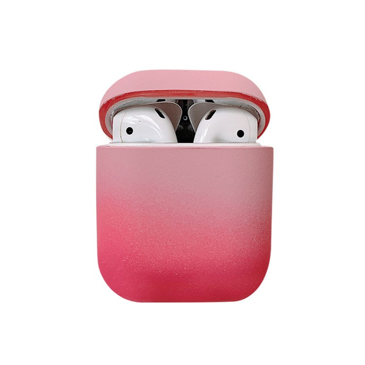 For Apple AirPods with Charging Case (2016) / (2019)  /  AirPods with Wireless Charging Case (2019) Gradient Frosted PC Hard Case Protective Cover (without Buckle) - Pink / Rose