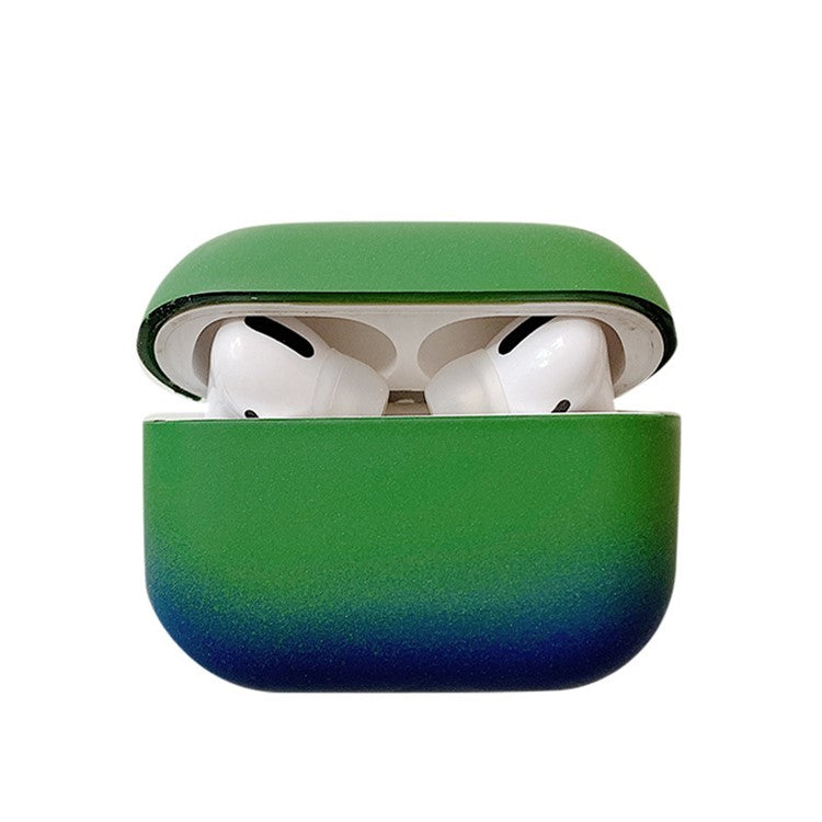 For Apple AirPods Pro Gradient Frosted Bluetooth Earphone Protective Cover PC Hard Case (without Buckle) - Green / Blue