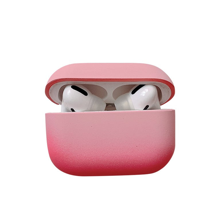 For Apple AirPods Pro Gradient Frosted Bluetooth Earphone Protective Cover PC Hard Case (without Buckle) - Pink / Rose