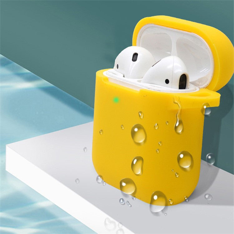 For Apple AirPods with Charging Case (2016)  /  (2019)  /  AirPods with Wireless Charging Case (2019) 2.5mm Thicken Silicone Case Protective Cover with 8-shaped Buckle - Mint Green