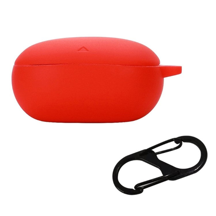 For Soundcore Liberty 4 Silicone Protective Sleeve Bluetooth Earphone Drop-proof Cover with Anti-lost Buckle - Red