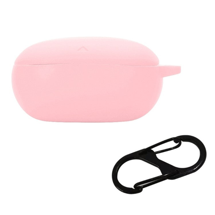 For Soundcore Liberty 4 Silicone Protective Sleeve Bluetooth Earphone Drop-proof Cover with Anti-lost Buckle - Pink