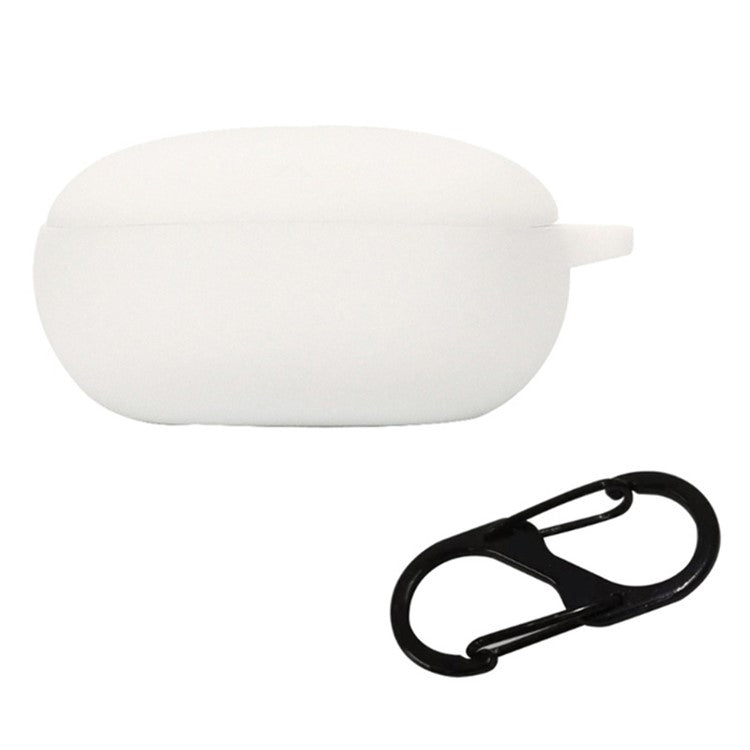 For Soundcore Liberty 4 Silicone Protective Sleeve Bluetooth Earphone Drop-proof Cover with Anti-lost Buckle - White