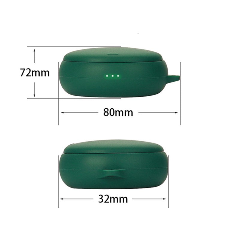 For SoundCore Sleep A10 Bluetooth Earphone Anti-drop Cover Soft Silicone Protective Case with Anti-lost Buckle - Blackish Green