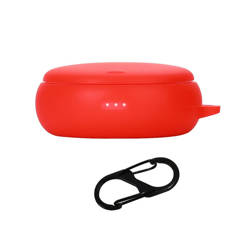 For SoundCore Sleep A10 Bluetooth Earphone Anti-drop Cover Soft Silicone Protective Case with Anti-lost Buckle - Red