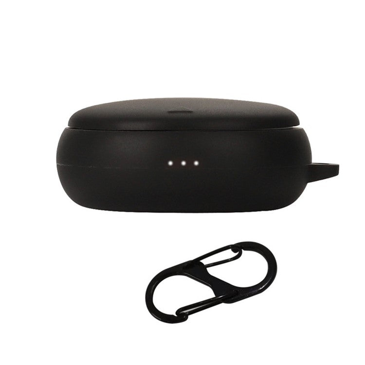 For SoundCore Sleep A10 Bluetooth Earphone Anti-drop Cover Soft Silicone Protective Case with Anti-lost Buckle - Black