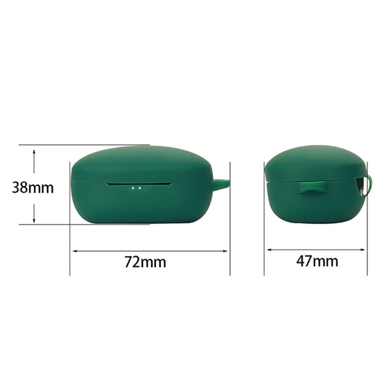 For Soundcore Life NOTE E Bluetooth Earphone Soft Silicone Protective Case Anti-scratch Cover with Anti-lost Buckle - Blackish Green