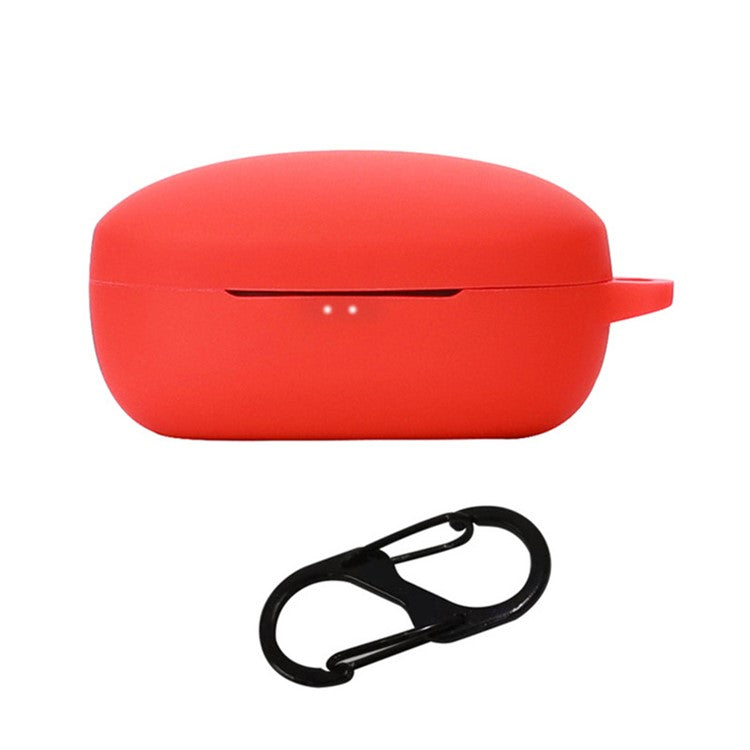 For Soundcore Life NOTE E Bluetooth Earphone Soft Silicone Protective Case Anti-scratch Cover with Anti-lost Buckle - Red