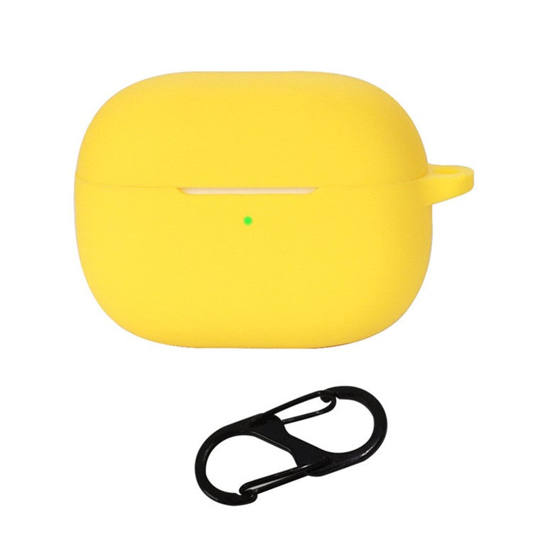 Silicone Protective Case for vivo TWS 3 / 3 Pro Wireless Bluetooth Headset Cover with Anti-Loss Hanging Buckle - Yellow