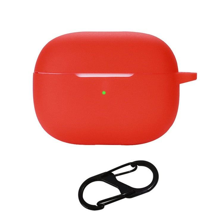 Silicone Protective Case for vivo TWS 3 / 3 Pro Wireless Bluetooth Headset Cover with Anti-Loss Hanging Buckle - Red