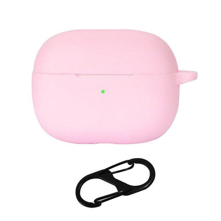 Silicone Protective Case for vivo TWS 3 / 3 Pro Wireless Bluetooth Headset Cover with Anti-Loss Hanging Buckle - Pink