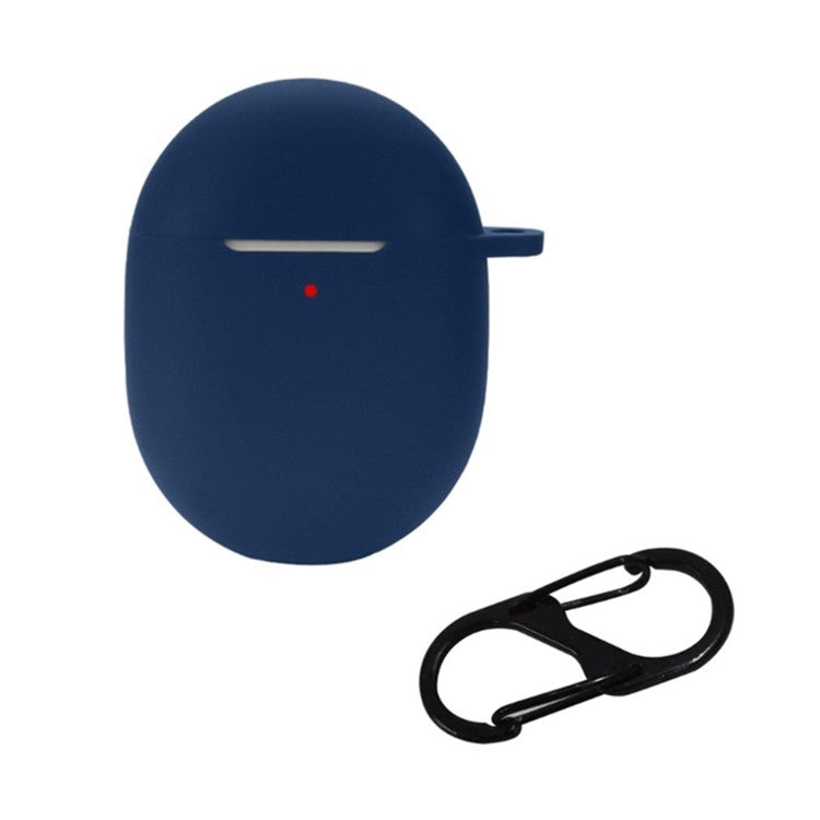 For Google Pixel Buds A-Series / Buds 2 Bluetooth Earphone Silicone Case Anti-scratch Earbud Protective Cover with Hanging Buckle - Dark Blue