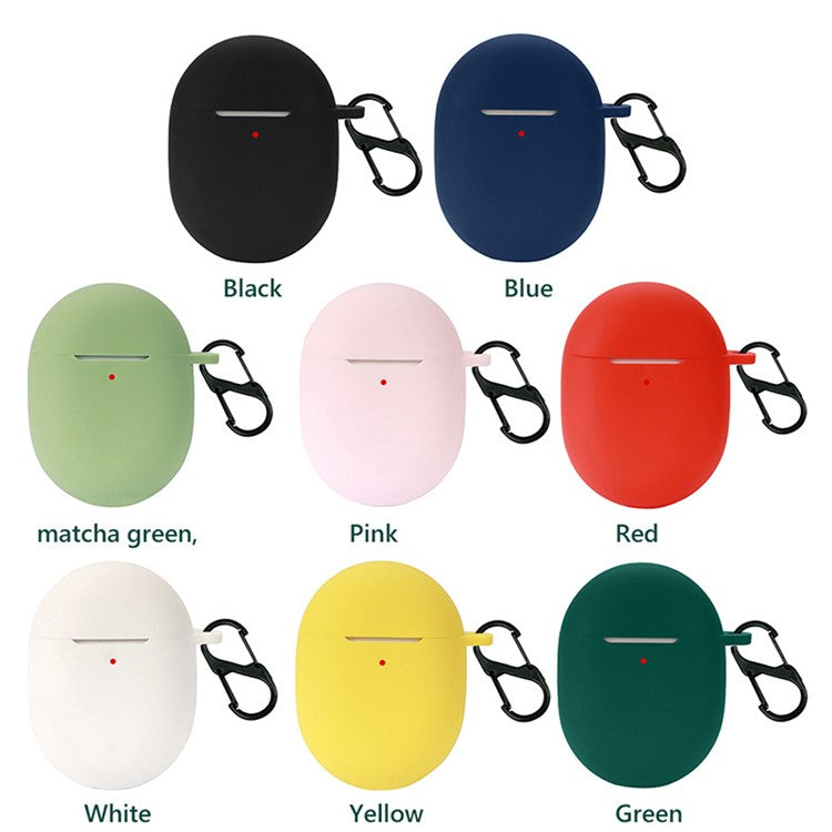 For Google Pixel Buds A-Series / Buds 2 Bluetooth Earphone Silicone Case Anti-scratch Earbud Protective Cover with Hanging Buckle - Matcha Green