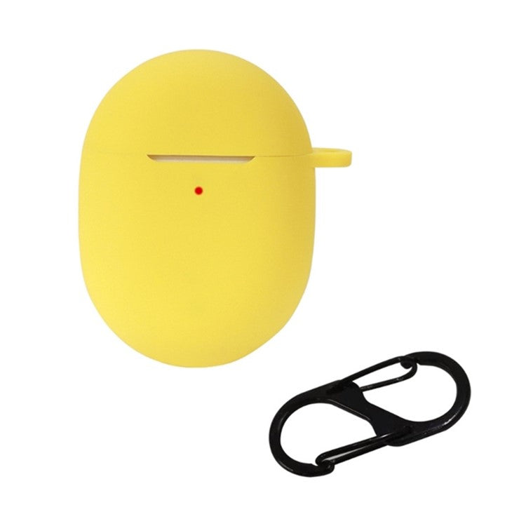 For Google Pixel Buds A-Series / Buds 2 Bluetooth Earphone Silicone Case Anti-scratch Earbud Protective Cover with Hanging Buckle - Yellow