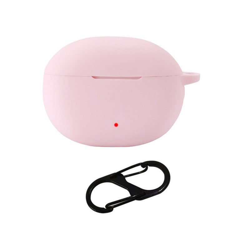 For Honor Earbuds 3i Bluetooth Earphone Silicone Case Earbud Charging Box Anti-drop Cover with Anti-loss Buckle - Pink