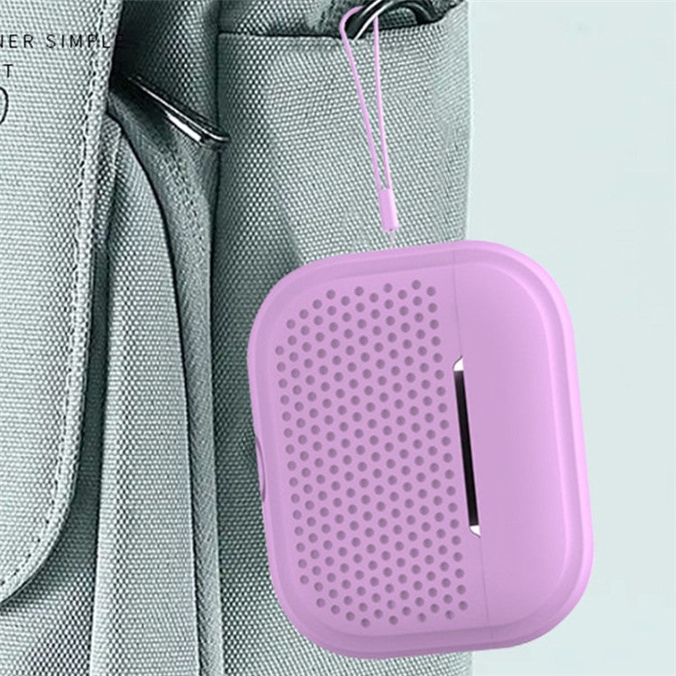 For Apple AirPods Pro 2 Radio Style Bluetooth Earphone Protective Case Anti-scratch Earbud Cover with Lanyard - Violet