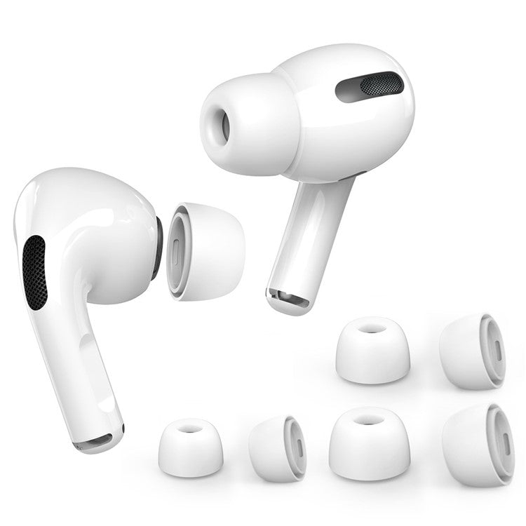 AHASTYLE PT99-PRO-1 3Pairs Earphone Tips for Apple AirPods Pro / AirPods Pro 2 Silicone Bluetooth Headset Ear Caps, Size: S+M+L - White