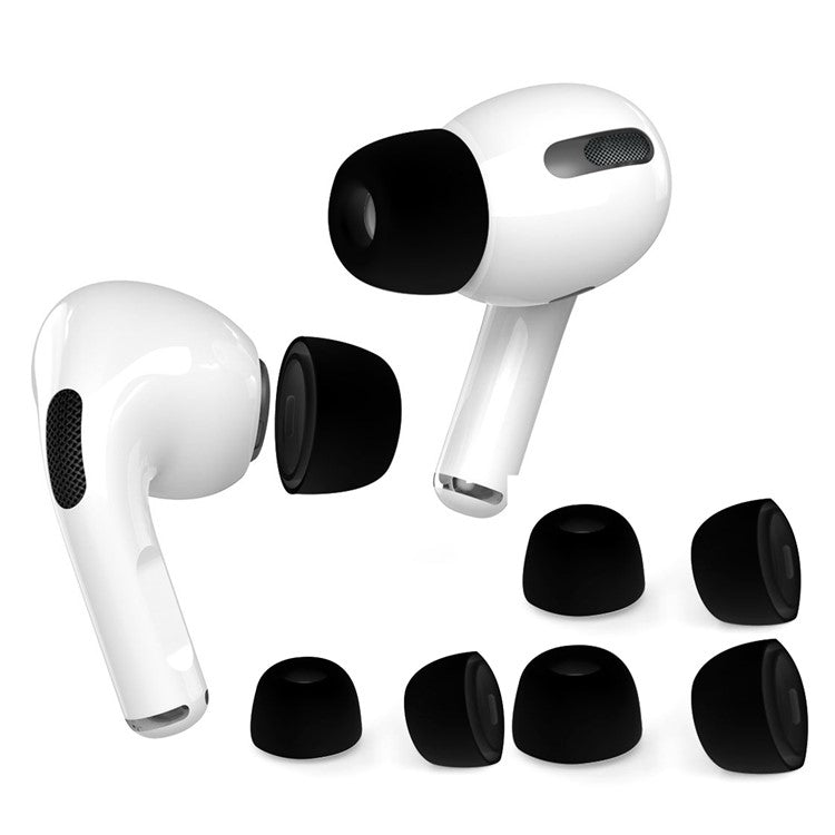 AHASTYLE PT99-PRO-1 3Pairs Earphone Tips for Apple AirPods Pro / AirPods Pro 2 Silicone Bluetooth Headset Ear Caps, Size: S+M+L - Black