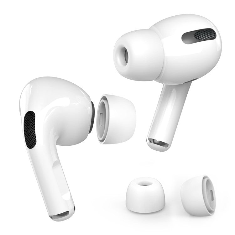 AHASTYLE PT99-PRO-1 One Pair Earphone Tips Replacement for Apple AirPods Pro / AirPods Pro 2 Silicone Bluetooth Headset Ear Caps, Size: L - White