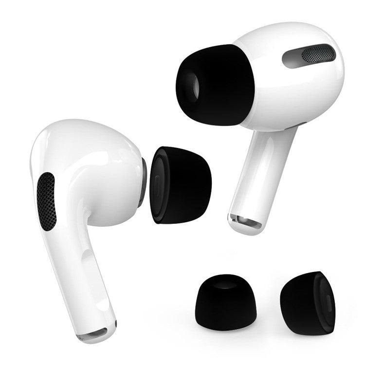 AHASTYLE PT99-PRO-1 One Pair Earphone Tips Replacement for Apple AirPods Pro / AirPods Pro 2 Silicone Bluetooth Headset Ear Caps, Size: L - Black