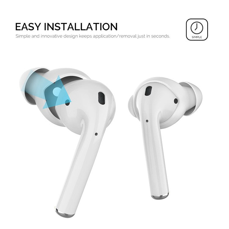 AHASTYLE PT66 for Apple AirPods with Charging Case (2016) / (2019) 3 Pairs Silicone Earbuds Cap Size: S - Baby Blue