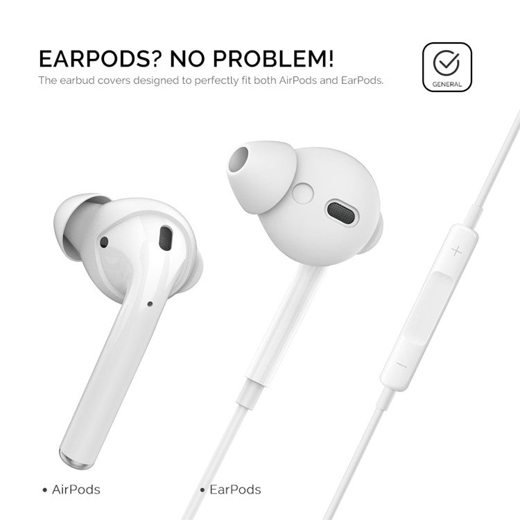 AHASTYLE PT66 for Apple AirPods with Charging Case (2016) / (2019) 3 Pairs Silicone Earbuds Cap Size: S - Baby Blue