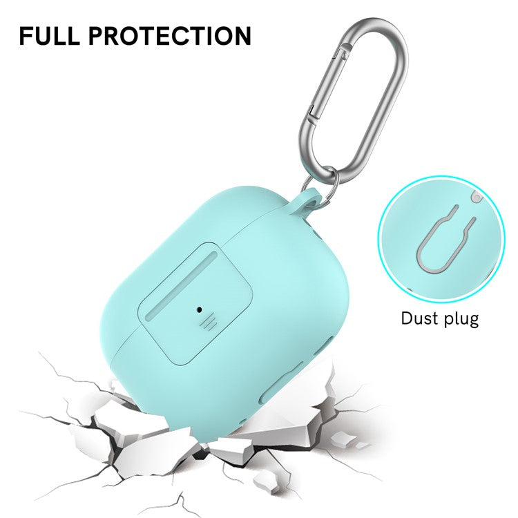 AHASTYLE WG108 Silicone Case for AirPods Pro 2 Case Cover Anti-Fall Integrated Bluetooth Headset Protector with Strap, Hook - Mint Green