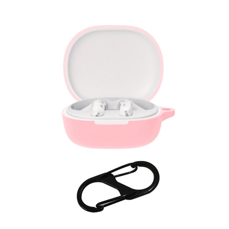 Protective Shell for Xiaomi Redmi Buds 4 Youth Edition, Wireless Bluetooth Earphones Anti-scratch Silicone Cover with Anti-lost Buckle - Pink