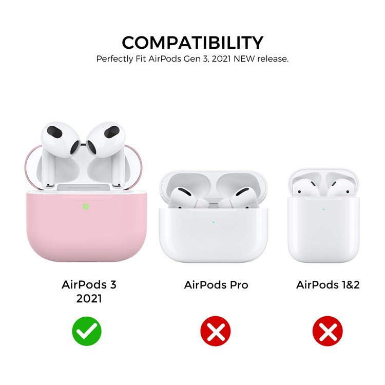 AHASTYLE PT147 For Apple AirPods 3 Splittable Silicone Protective Case Bluetooth Earphone Anti-drop Anti-dust Cover - Pink