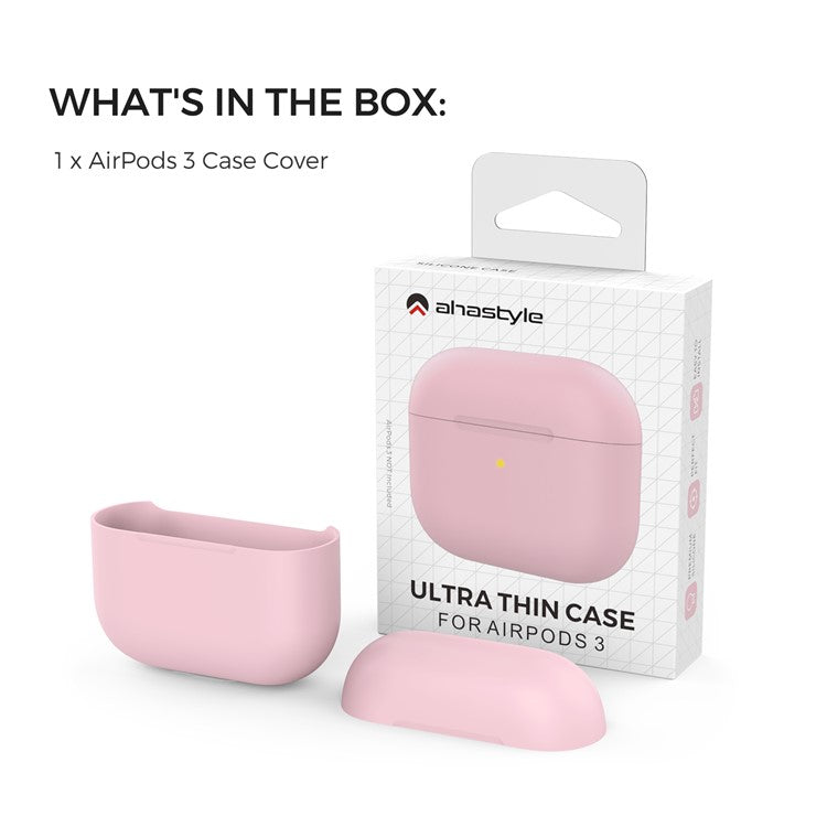 AHASTYLE PT147 For Apple AirPods 3 Splittable Silicone Protective Case Bluetooth Earphone Anti-drop Anti-dust Cover - Pink