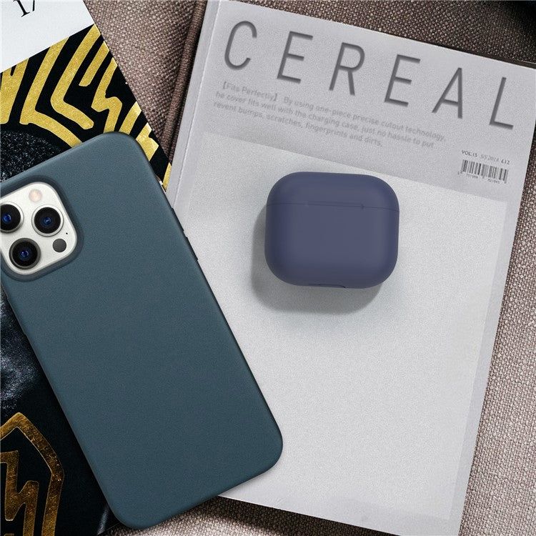 AHASTYLE PT147 For Apple AirPods 3 Splittable Silicone Protective Case Bluetooth Earphone Anti-drop Anti-dust Cover - Midnight Blue