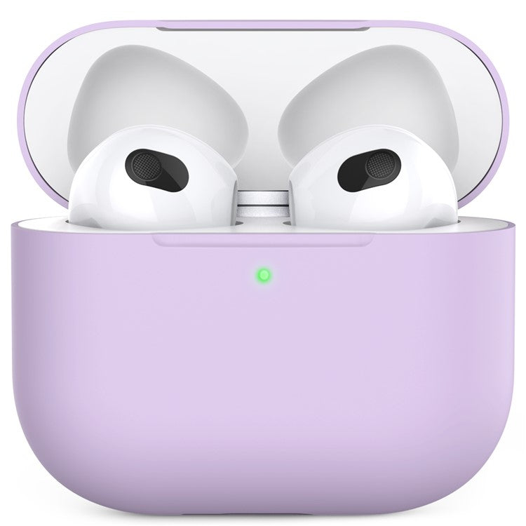 AHASTYLE PT147 For Apple AirPods 3 Splittable Silicone Protective Case Bluetooth Earphone Anti-drop Anti-dust Cover - Purple