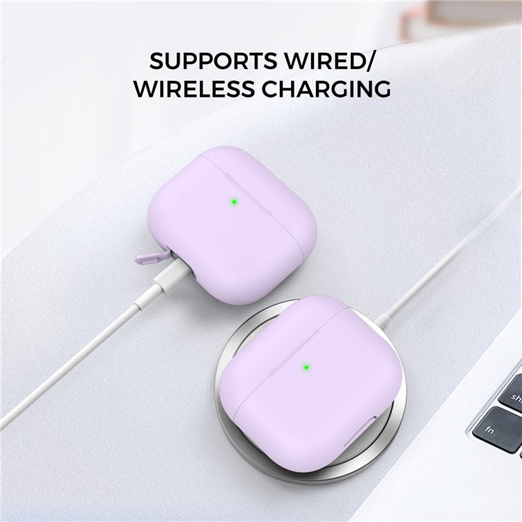 AHASTYLE PT147 For Apple AirPods 3 Splittable Silicone Protective Case Bluetooth Earphone Anti-drop Anti-dust Cover - Purple