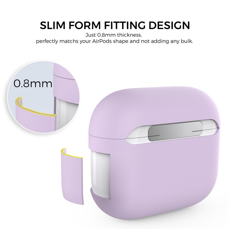 AHASTYLE PT147 For Apple AirPods 3 Splittable Silicone Protective Case Bluetooth Earphone Anti-drop Anti-dust Cover - Purple