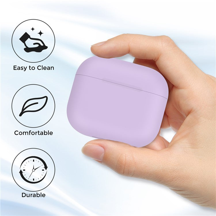 AHASTYLE PT147 For Apple AirPods 3 Splittable Silicone Protective Case Bluetooth Earphone Anti-drop Anti-dust Cover - Purple