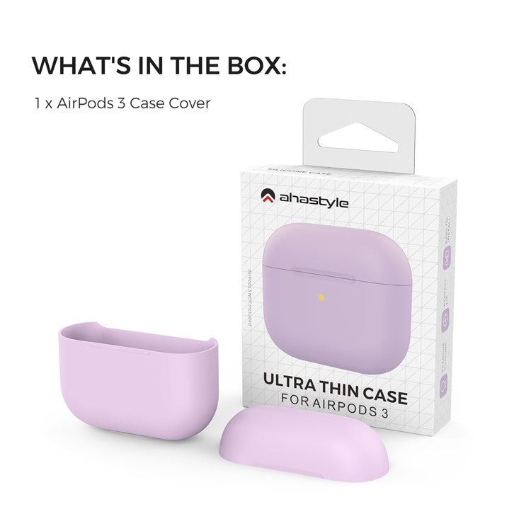 AHASTYLE PT147 For Apple AirPods 3 Splittable Silicone Protective Case Bluetooth Earphone Anti-drop Anti-dust Cover - Purple