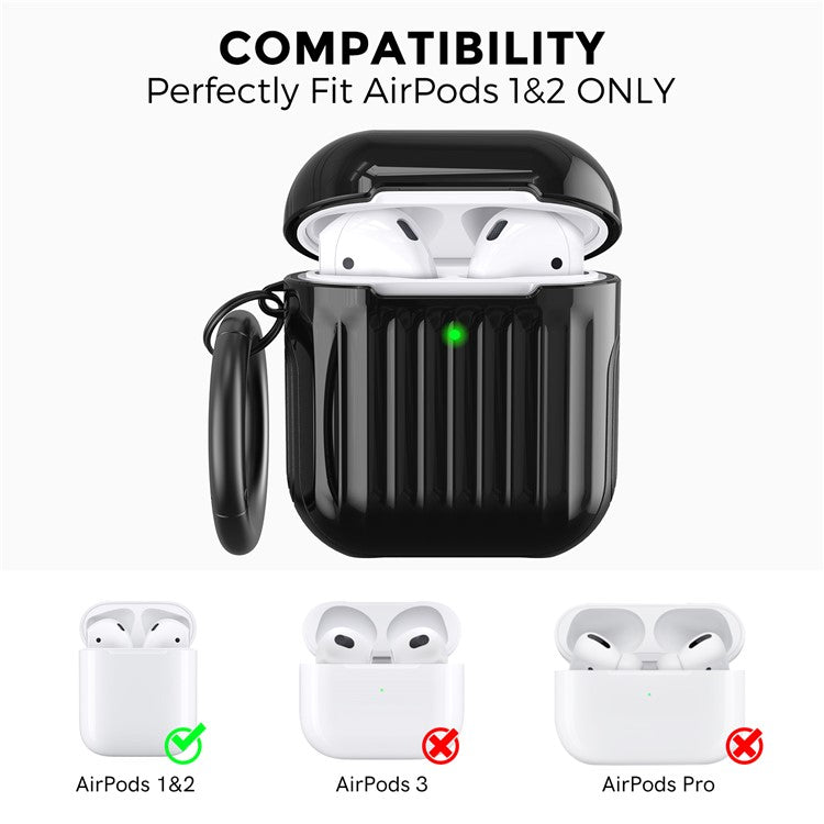 AHASTYLE WG76-2 Protective Case for Apple AirPods with Charging Case (2016) / (2019)  /  AirPods with Wireless Charging Case (2019) Cover with Buckle - Black