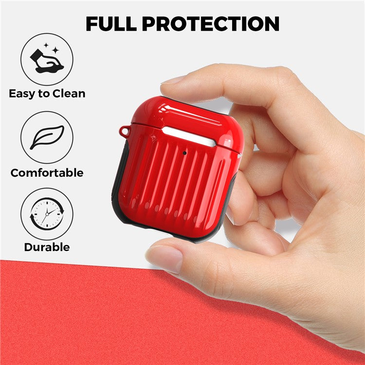 AHASTYLE WG76-2 Protective Case for Apple AirPods with Charging Case (2016) / (2019)  /  AirPods with Wireless Charging Case (2019) Cover with Buckle - Red