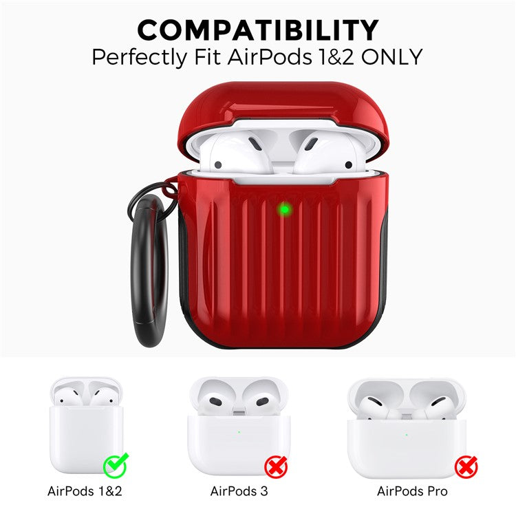 AHASTYLE WG76-2 Protective Case for Apple AirPods with Charging Case (2016) / (2019)  /  AirPods with Wireless Charging Case (2019) Cover with Buckle - Red