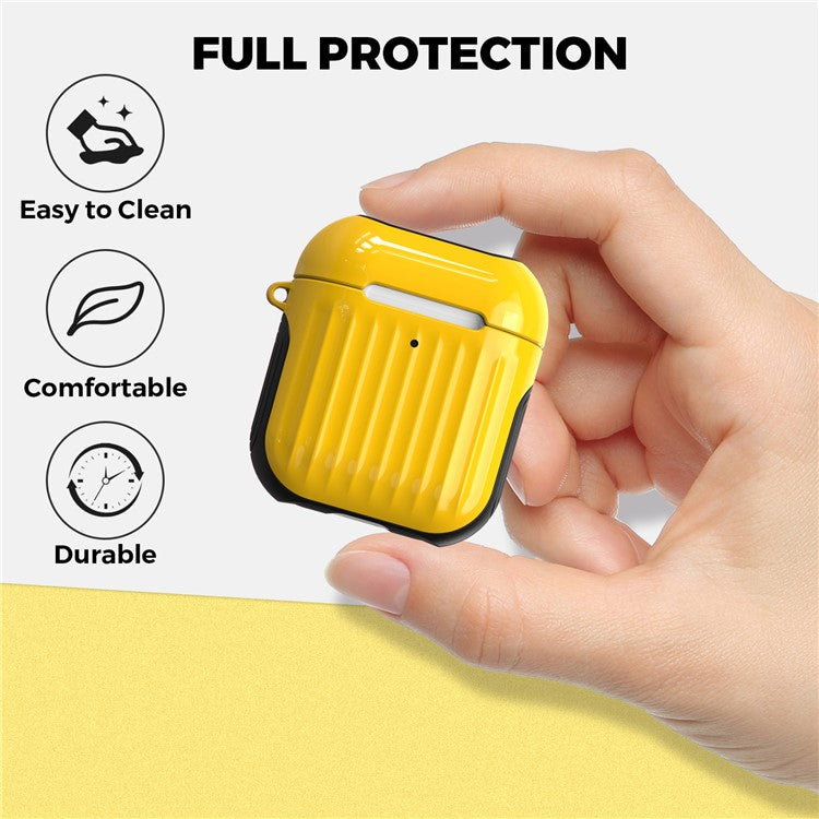 AHASTYLE WG76-2 Protective Case for Apple AirPods with Charging Case (2016) / (2019)  /  AirPods with Wireless Charging Case (2019) Cover with Buckle - Yellow